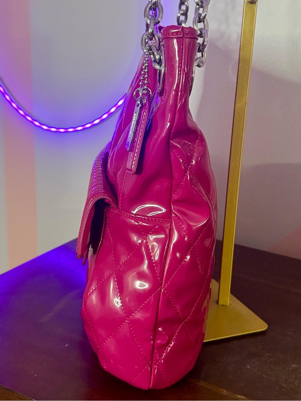 Coach Poppy Pink Liquid Gloss Shoulder Bag - Picture 6 of 16